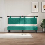 vidaXL Tête de lit suspendue Avec lumière LED Turquoise Velours