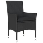 Ensemble de Salle à Manger de Jardin 5 Pièces avec Coussins Poly Rattan Noir