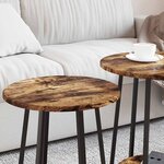 vidaXL Ensemble de tables d'appoint 2 Pièces Chêne fumé et noir