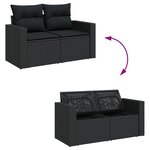 vidaXL Salon de jardin 12 Pièces avec coussins noir résine tressée