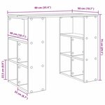 vidaXL Bureau d'angle Chêne artisanal Bois d'ingénierie Moyen Élégant
