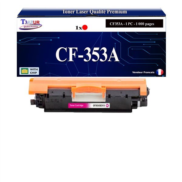 T3AZUR - Toner compatible avec CF353A pour HP LaserJet Pro MFP M176n M177fw - Magenta