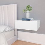 vidaXL Tables de chevet flottantes 2 Pièces Blanc bois d’ingénierie