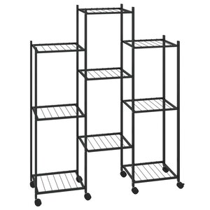 vidaXL Jardinière avec roues 83x25x103 5 cm Noir Fer