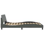 vidaXL Cadre de lit Dover gris foncé 137x190 cm tissu