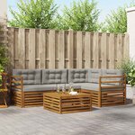 vidaXL Ensemble de canapés d'extérieur 5 pc Gris Naturel et Clair