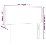 vidaXL Tête de lit Gris clair 100x5x78/88 cm Tissu