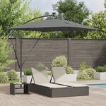 vidaXL Parasol banane à mât déporté Anthracite 249 x 249 x 250 cm