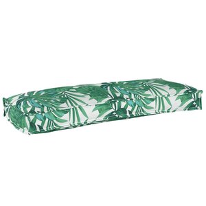 vidaXL Coussin pour banc de palette Motif de feuille 100 x 40 x 8 cm
