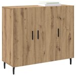 vidaXL Buffet Chêne artisanal 90 x 34 x 80 cm Bois d'ingénierie