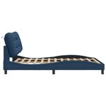 vidaXL Cadre de lit avec LED sans matelas Hvar bleu 140x190 cm tissu