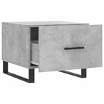 vidaXL Table basse gris béton 50x50x40 cm bois d'ingénierie