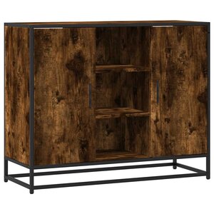 vidaXL Buffet chêne fumé 92x35x76 cm bois d'ingénierie
