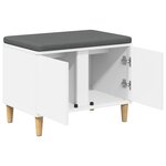 vidaXL Banc d'entrée avec coussin avec stockage Blanc 60 x 38 x 46 cm