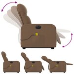 vidaXL Fauteuil inclinable de massage électrique Marron Tissu