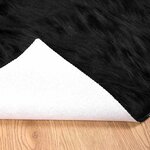 vidaXL Tapis en Peau de Mouton Synthétique Noir 230 x 160 cm Polyester