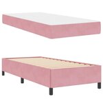vidaXL Cadre de lit avec matelas Rose 90 x 200 cm tissu