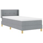 vidaXL Lit box spring avec matelas gris clair  90 x 200 cm  tissu