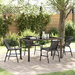 vidaXL Ensemble de salle à manger pour jardin 5 Pièces Noir Poly rotin