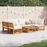 vidaXL Salon de jardin avec coussins 7 Pièces bois massif d'acacia