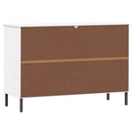 vidaXL Buffet avec pieds en métal Blanc 113x40x77 cm Bois massif OSLO