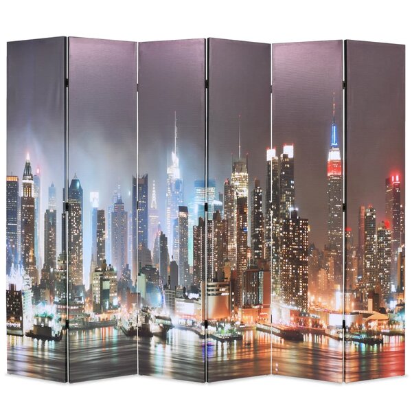 vidaXL Cloison de séparation pliable 228 x 170 cm New York la nuit