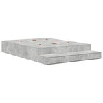 vidaXL Cadre de lit avec rangement Gris béton 135 cm Bois d'ingénierie