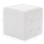 vidaXL Poufs 2 Pièces Blanc 30 x 30 x 30 cm Similicuir