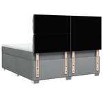 vidaXL Sommier à lattes de lit avec matelas Gris clair 180x200cm Tissu