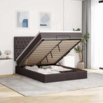 VidaXL Cadre de lit ottoman avec matelas marron foncé 140x190 cm tissu