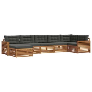 vidaXL Ensemble de canapés d'extérieur 7 pc Naturel et Anthracite