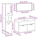 vidaXL Ensemble de meubles salle de bain 5 Pièces bois d'ingénierie