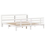 vidaXL Cadre de lit avec tête de lit sans matelas blanc 200x200 cm