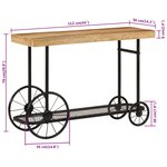 vidaXL Table console 112x36x76 cm bois massif de manguier et fer
