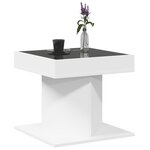 vidaXL Table basse avec LED blanc 50x50x45 cm bois d'ingénierie