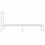 vidaXL Cadre de lit métal sans matelas avec tête de lit blanc 90x200cm