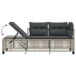 vidaXL Salon de jardin d'angle avec coussins 3 Pièces gris clair rotin