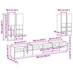 vidaXL Ensemble de meuble TV mural 7 Pièces Chêne noir Bois d'ingénierie