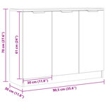 vidaXL Buffet chêne artisanal 90 5x30x70 cm bois d'ingénierie