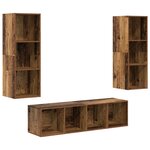 vidaXL Ensemble de meubles TV 3 Pièces Bois ancien 37 x 37 x 142.5 cm