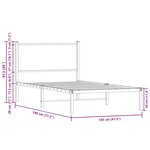 vidaXL Cadre de lit en métal sans matelas chêne marron 100x190 cm