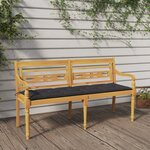 vidaXL Banc Batavia avec coussin anthracite 150 cm Bois de teck massif