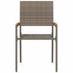 vidaXL Chaises empilables de jardin 4 Pièces Gris  Marron