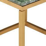 vidaXL Table basse Vert 40x40x35 cm Pierre véritable et texture marbre