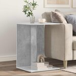 vidaXL Table d'appoint Gris béton 45 x 40 x 62 5 cm Bois d'ingénierie