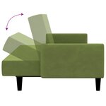 vidaXL Canapé-lit à 2 places vert clair velours