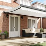 vidaXL Auvent Rétractable Blanc 500 × 300 cm Tissu et Métal
