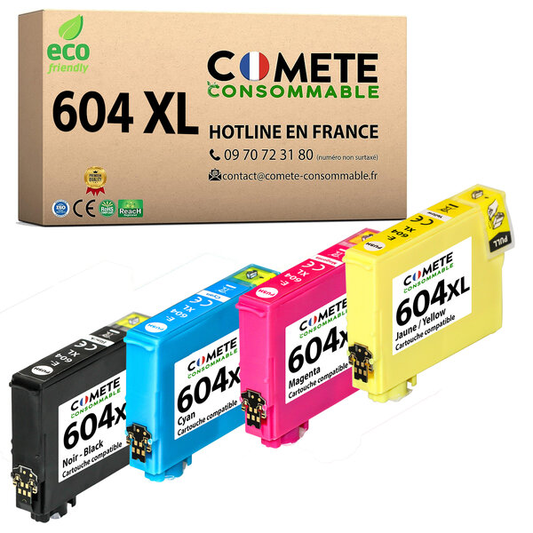 4 Cartouches 604 XL Epson Compatibles Comete, Entreprise Française