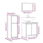 vidaXL Ensemble de meubles de salle de bain 3 Pièces Sonoma gris