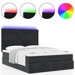 VidaXL Cadre de lit ottoman avec matelas noir 140x200 cm velours